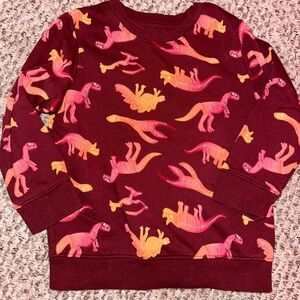 Toddler Maroon Red Dinosaur Sweatshirt